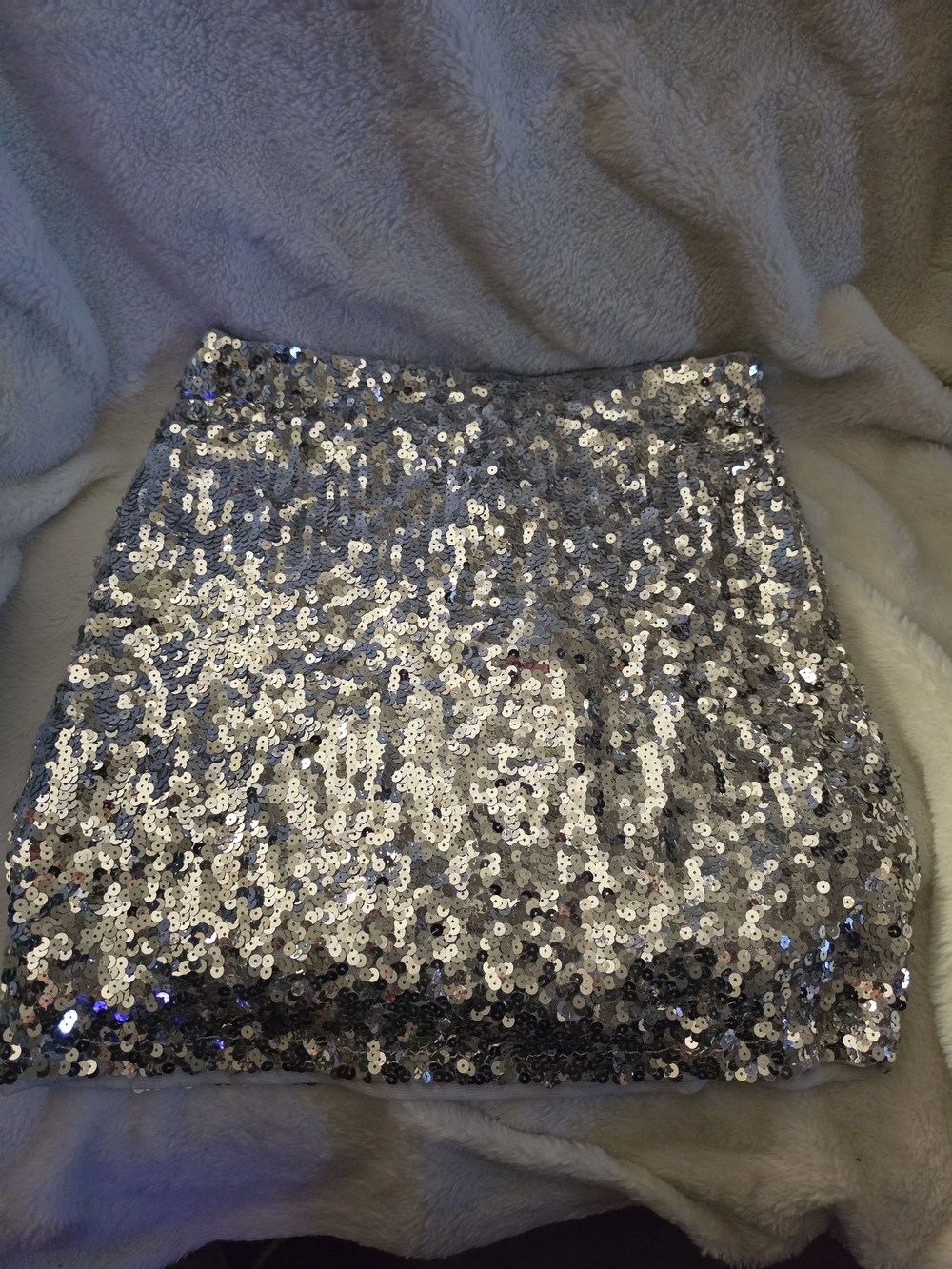 Silver Sequin Mini Skirt - Sparkling Party Skirt